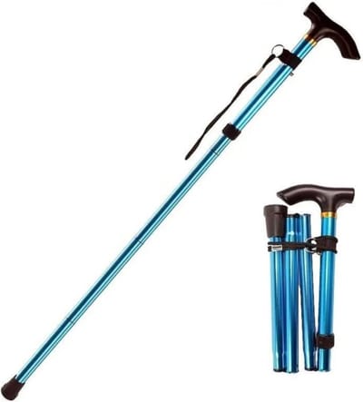 Bovista Opvouwbare Wandelstok - Inklapbare Wandelstok - Wandelstok Opvouwbaar - Wandelstokken Verstelbaar - Loopstok - Mannen - Vrouwen - Blauw