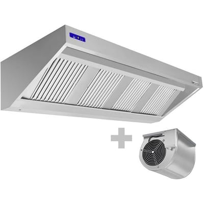 GGM Gastro Wandhaube mit Motor - 2200mm - Regler, Filter & Lampe Zilver