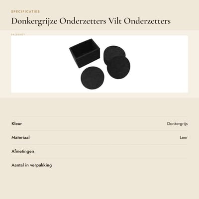 Onderzetters voor glazen - Drinken - Antislip - Vilt - Tafelbescherming - Koffiezetters - Geschikt voor alle soorten glazen - Donkergrijs - Set van 12 Ronde Drink Onderzetters van Vilt.