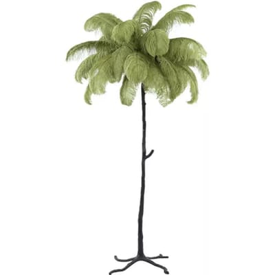 Light & Living Vloerlamp FEATHER - Zwart/Olijfgroen - Ø95×180 cm
