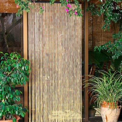 Jekra Vliegengordijnen - houten kralen vliegengordijn - Hong Kong - naturel - 90x200cm