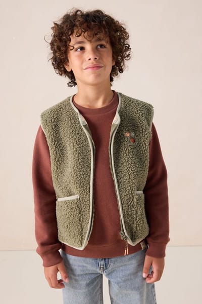 Sissy-Boy - Donkergroen teddy gilet