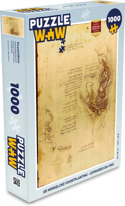 Puzzel De menselijke voortplanting - Leonardo da Vinci - Legpuzzel - Puzzel 1000 stukjes volwassenen