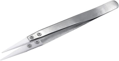 Keramisch Pincet - Fijnpunt Pincet - Elektronica Reparatie - Hittebestendige Tips - 13 x 10 mm - Zilver Wit