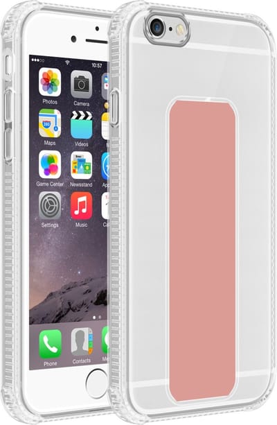 Cadorabo Hoesje geschikt voor Apple iPhone 6 / 6S in ROZE - Beschermhoes gemaakt van flexibel TPU silicone Cover Case met houder en standfunctie
