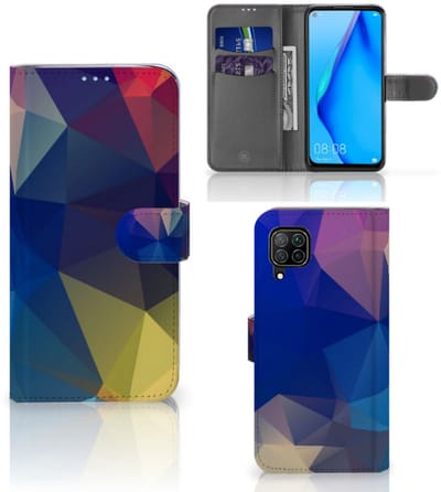Huawei P40 Lite Book Case Polygon Dark