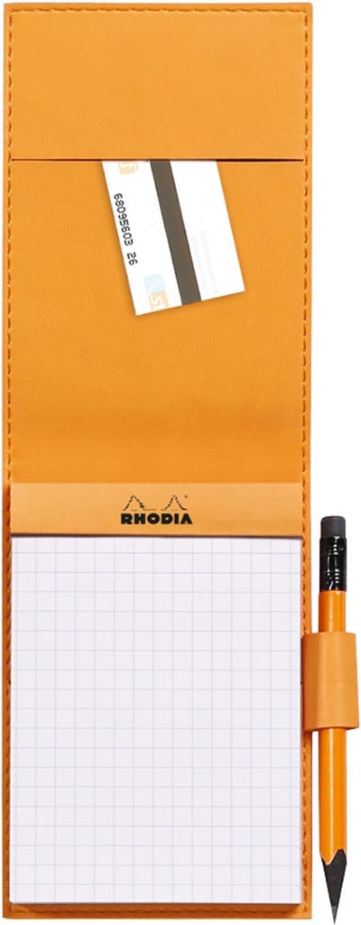 Rhodia Notitieblok - Schrijfblok - Kunstleren cover - N13 - A6 - Geruit - 5x5mm - Oranje