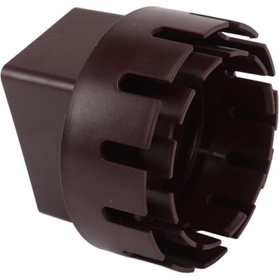 Regenpijp Adapter Plastic Afvoer Adapter Vervanging Regenpijp Converter Connector met Schroeven Bruin L 3x4in black