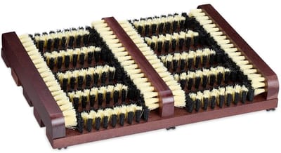 Zylo® Borstelmat voor Buiten - Voetenveger met Borstels - Deurmat - Antislipbodem - Buiten en Binnen - 26x36x6cm - Donkerbruin