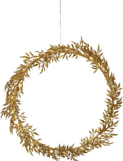 Star Trading LED gouden krans 'Elegant', werkt op batterijen, timer, 44cm
