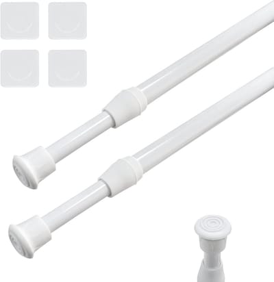Telescoopstangen voor gordijnen, 2 stuks, zonder boren, uittrekbare klemstang (40-70 cm)