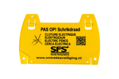 Waarschuwing Schrikdraadbordje SFS – Klik & Bevestig Eenvoudig - Pas op Bordje
