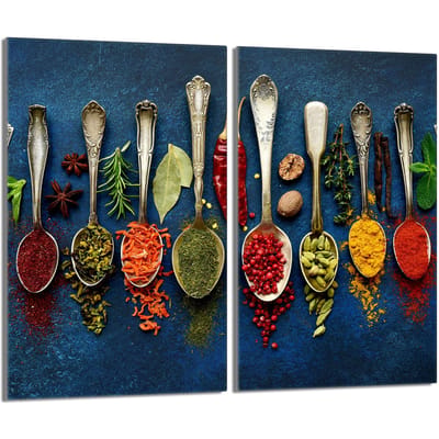 TMK ArtDeko - Snijplank - 2x30x52 cm - Przyprawy - Glas - Met Siliconen Voetjes