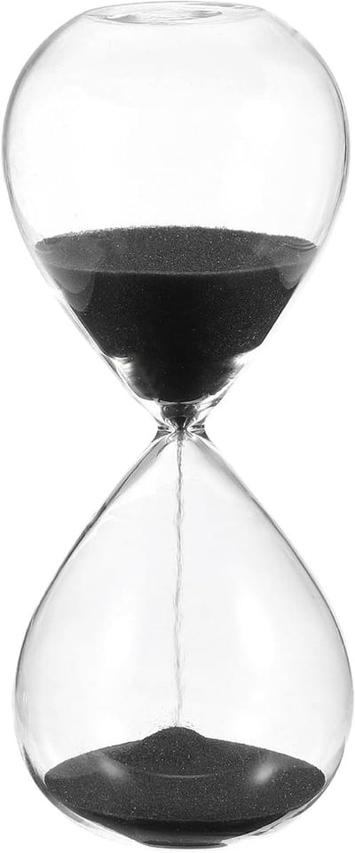 15 Minuten Zandtimer - Zandhorloge, Uurglas en Timer voor Woonkamer, Thuiswerkplek en Restaurant Decoratie in Zwart