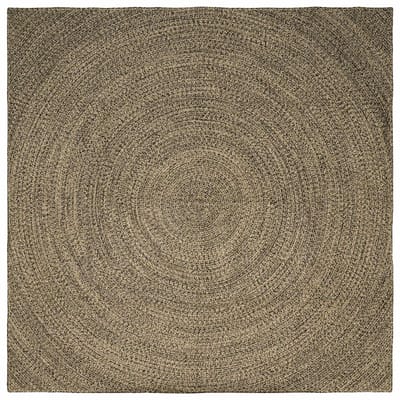 vidaXL - Gebied - Tapijt - Naturel - en - Zwart - 200 - x - 200 - cm - Jute