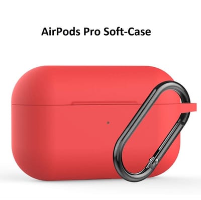 Hoesje Geschikt voor Apple Airpodss Pro Soft Silicone Hoesje Met sleutelhanger - Rood