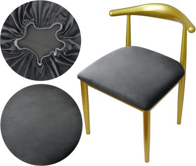 Ronde Stoelhoes van Luxe Stof, Diameter 36-50cm, Rekbaar, Kreukvrij, Wasbaar en Stofdicht, Grijs
