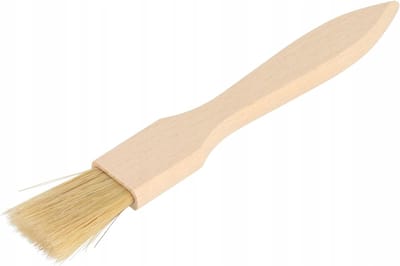 World – Houten keukenkwast met natuurlijke haren, milieuvriendelijke bak- en koude kookkwast, plasticvrij, 20 cm