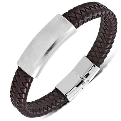 Montebello Armband Kelt Brown - 316L Staal - Leer - 12mm - 22cm