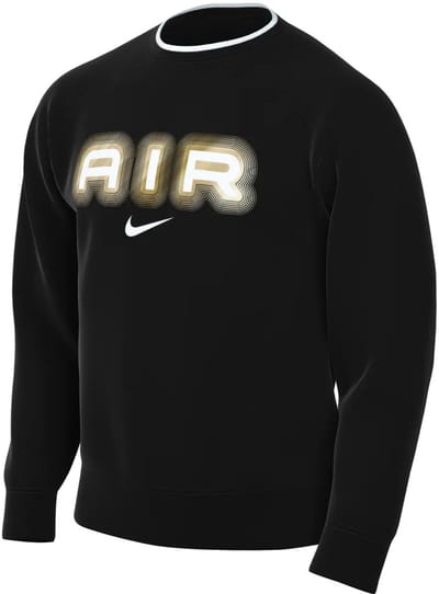 Nike Sportswear Swoosh Air Fleece Sweatshirt - Trui - Unisex - XS - Zwart/Goud/Wit