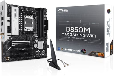 ASUS B850M MAX GAMING WIFI Moederbord - AMD B850 - AMD AM5 - DDR5 RAM - Micro-ATX