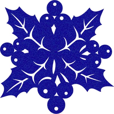Kerstbes 2 vilt onderzetter - Donkerblauw - 6 stuks - 10 x 10 cm - Tafeldecoratie - Glas onderzetter - Cadeau - Woondecoratie - Tafelbescherming - Onderzetters voor glazen - Keukenbenodigdheden - Woonaccessoires - Tafelaccessoires