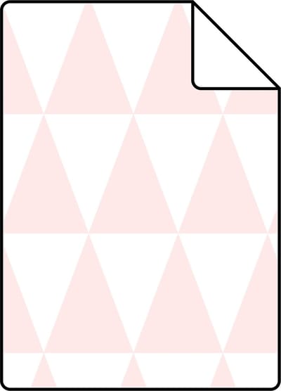 Proefstaal ESTAhome behang grafische driehoeken licht roze en wit - 26.5 x 21 cm - 128862-S