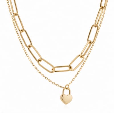 Luxe ketting - verguld - Stijlvolle ketting - Goudkleurig - Roestvrijstalen -Cadeau Voor Vrouwen- cadeau -Valentijn - Liefde - Verrassing