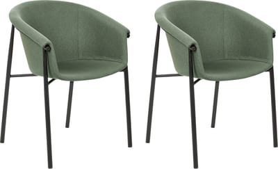 AMES - Eetkamerstoel set van 2 - Donkergroen - Polyester