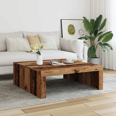 vidaXL - Salontafel - 100x100x35 - cm - bewerkt - hout - oude - houtkleurig