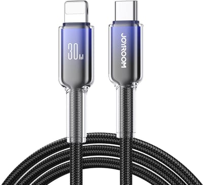 Joyroom S-A42 Crystal-Clear Series 30W USB-C - Lightning cable 1.2m - black