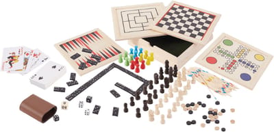 Houten Spellendoos 9-In-1 - Pocket Editie - Reisversie - Kerst - Verjaardag - Cadeau