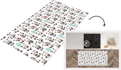 Keukenloper - Loper keuken - Cadeau - Panda - Patroon - 120x60 cm - Keukenloper vinyl