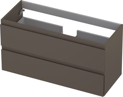 INK wastafelonderkast 2 laden greeploos gelakt 100x40x52cm, mat taupe