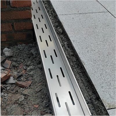 Afvoergoot Kit - Kanaalafvoer Rooster - Buiten Drainage - Zwaar Belastbaar - H10xB20CM - Zilver