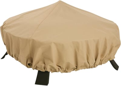 Vuurkorf Afdekking - Buitenhaardhoes - Bescherming Tuinhaard - Waterdicht Stof - Rond 112cm - Zandkleuren