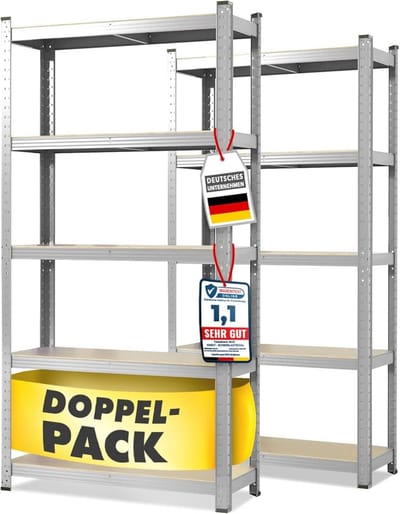 2x Zware Steekrek Verzinkt 200x100x50 cm - Magazijnstelling voor Zware Lasten