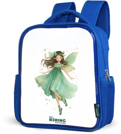 NoBoringSuitcases.com® - Rugzak blauw - Schooltas jongens - Zwevende groene elf - Kinder rugtas jongen - Boekentas kind - Kinderrugzak voor school - Schoolrugzak