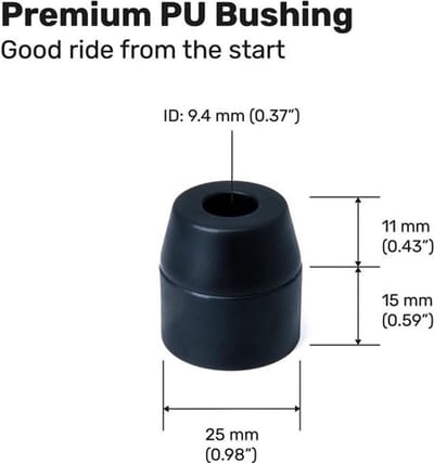 Stuurbussen voor skateboard- en longboard-wielen - 4-delige set schokdempers, bussen, pivot-cups - buitengewone prestaties - zwart - vervangingsonderdelen voor skateboard - geschikt voor alle wielmaten