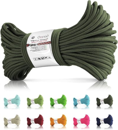 Paracord Touw - Kernmanteltouw - Outdoor Activiteiten - 4 Binnenstrengen - 30 Meter - Legergroen