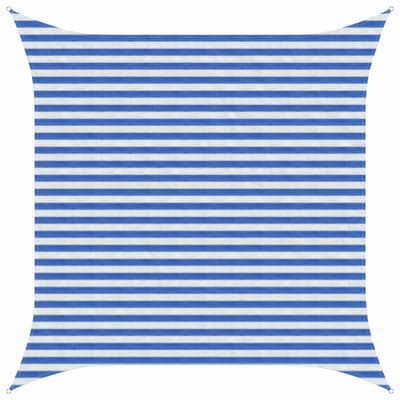 vidaXL - Zonneschaduwzeil - Blauw - en - Wit - 3 - x - 3 - m - HDPE