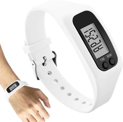 Stappenteller - Fitness tracker - Activiteit volgen - Groot display - 250 x 27 x 45 mm - Wit