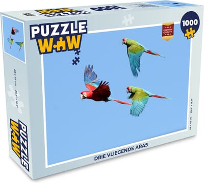 Puzzel Drie vliegende aras - Legpuzzel - Puzzel 1000 stukjes volwassenen