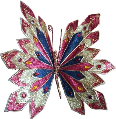 House of Seasons Lux Kerstclip Vlinder roze L36 x B30 x H5cm
