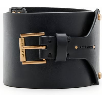 AllSaints Eden Waist Belt Patent Black/brass Taglia: XS | Cinture Outlet | Donna | Nero