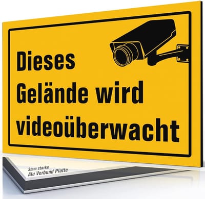 Waarschuwingsbord videobewaking 20x30 cm - Weerbestendig aluminium voor beveiliging
