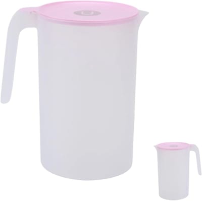 Waterkan 2.5L met Deksel en Handvat - Ideaal voor Thee, Sap, Melk en Koude of Warme Dranken (Roze)