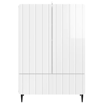 vidaXL - Dressoir - Hoogglans - Wit - 66 - x - 34,5 - x - 97 - cm - Bewerkt - hout