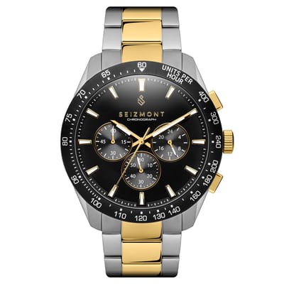 Lounet | Goud- en zilverkleurig chronograaf horloge van roestvrij staal