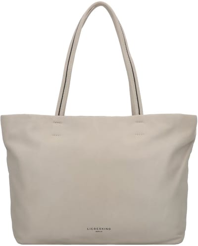 LIEBESKIND BERLIN Leren Schoudertas Hera Sheep Natural Shopper Steel Grijs